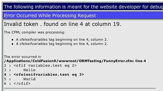 funny error messages. Funny ColdFusion Error Message